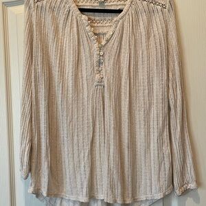 Women's Beige Button-Up Top